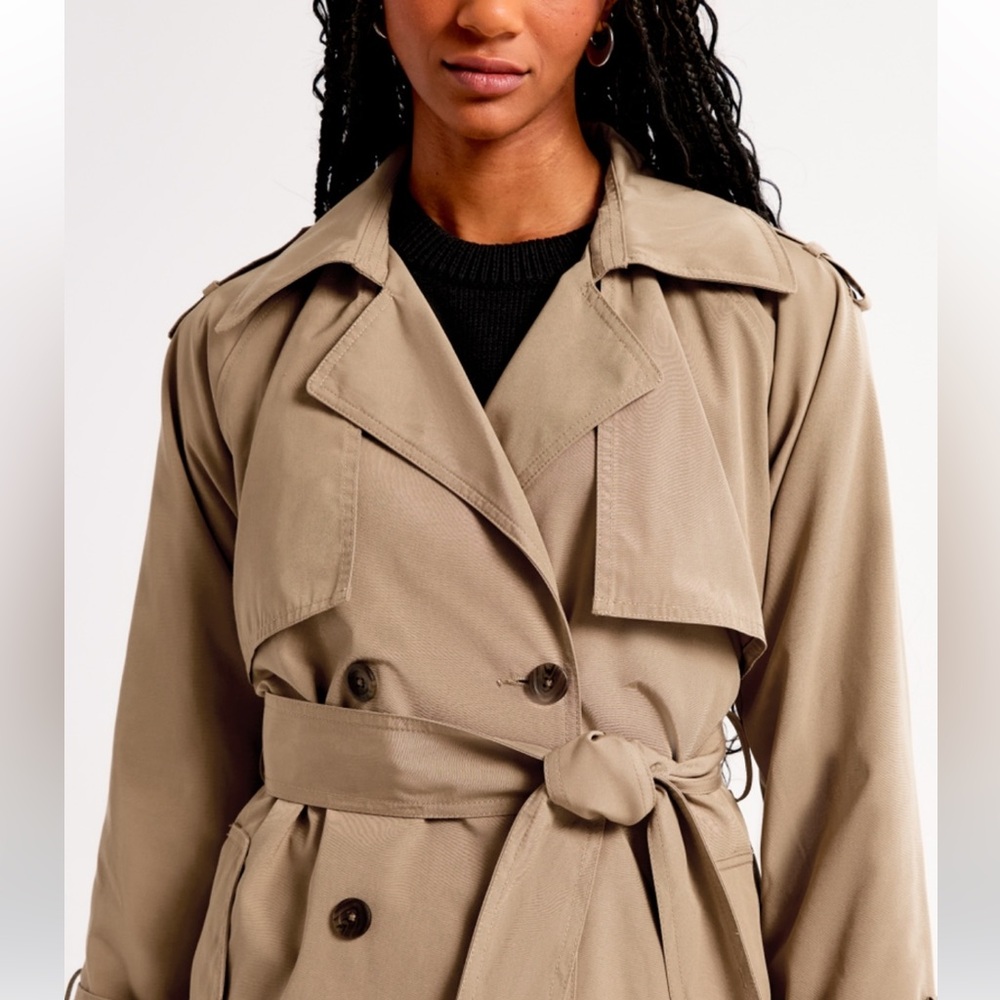 Abercrombie & Fitch Tan oversized Trench Coat - Picture 4 of 7